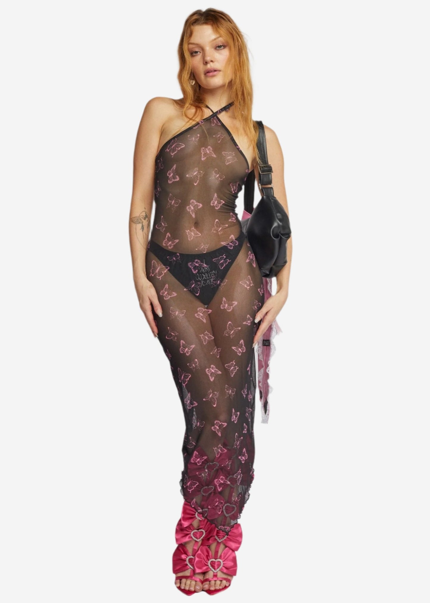 BUTTERFLY MESH COVER UP DRESS