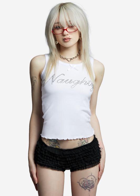 NAUGHTY SCALLOP HEM TOP
