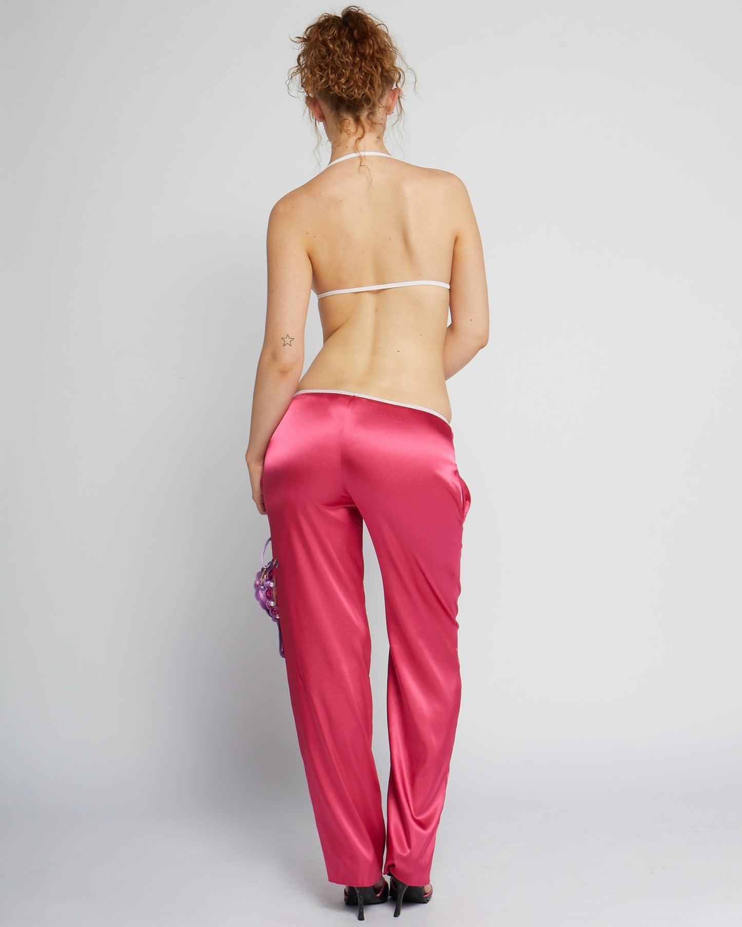 Gleamy Dreamy Satin Pants in Rose