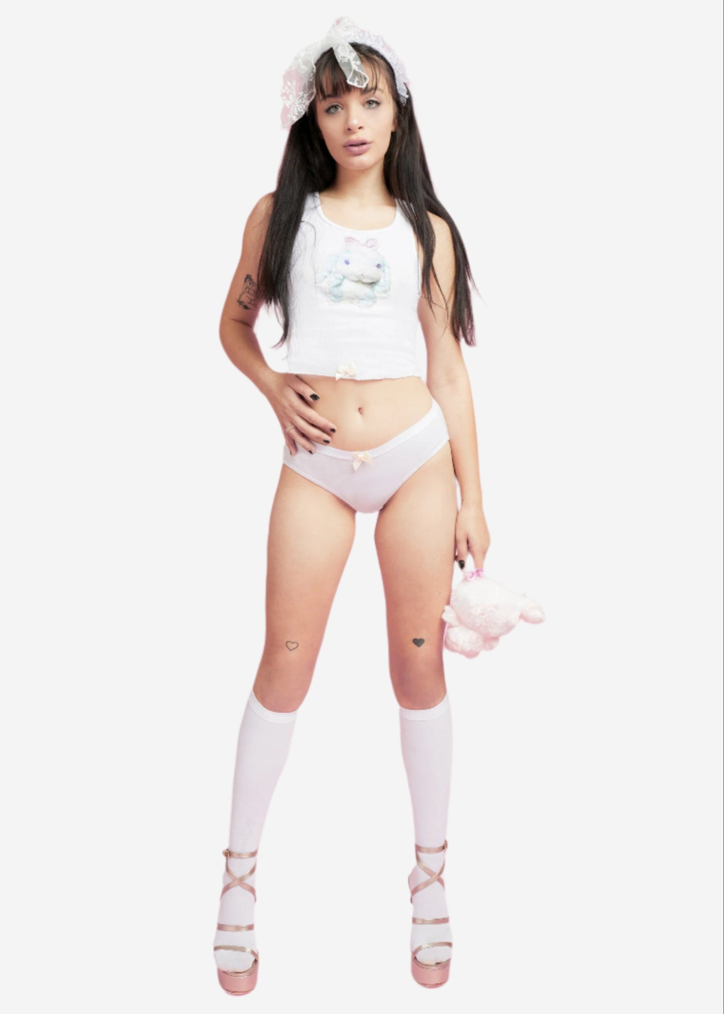 BLUE . BUNNY . WHITE UNDIES