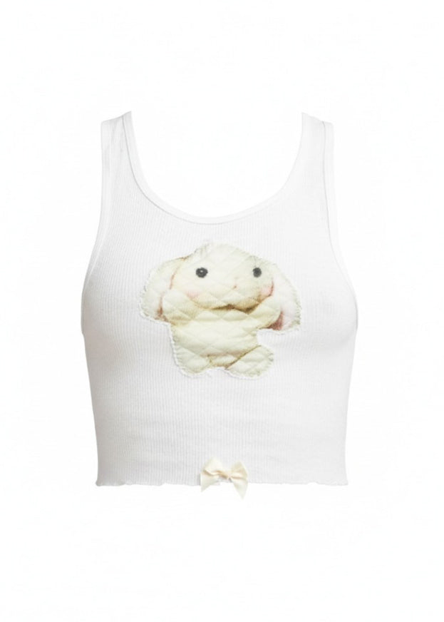 BANANA COOKIE . WHITE TANK .