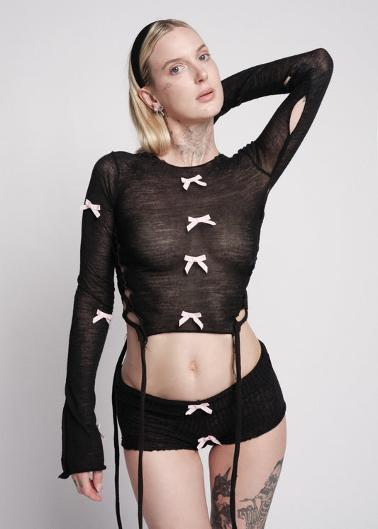 𝒩𝐸𝒲! ₊ ⊹₍ᐢᐢ₎ ᰔ BLK PINK LONGSLEEVE 🎀