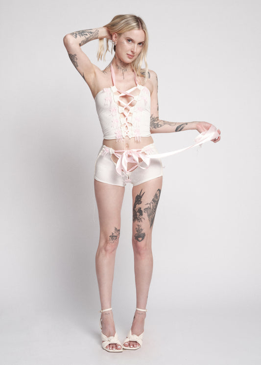 𝒩𝐸𝒲! ‧₊˚🖇️🎀✩ ₊˚🎧⊹♡ PINK GELATIN BUTT SHORTS ‧₊˚🖇️✩ ₊˚🎧⊹♡ 🐬