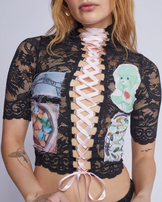 𝒩𝐸𝒲! PAIN & CANDY CORSET LACE UP TOP