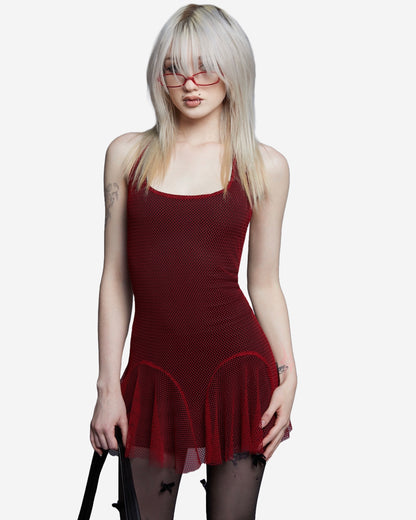 𝒩𝐸𝒲! The Apple of Your Eye Red Mesh Dress