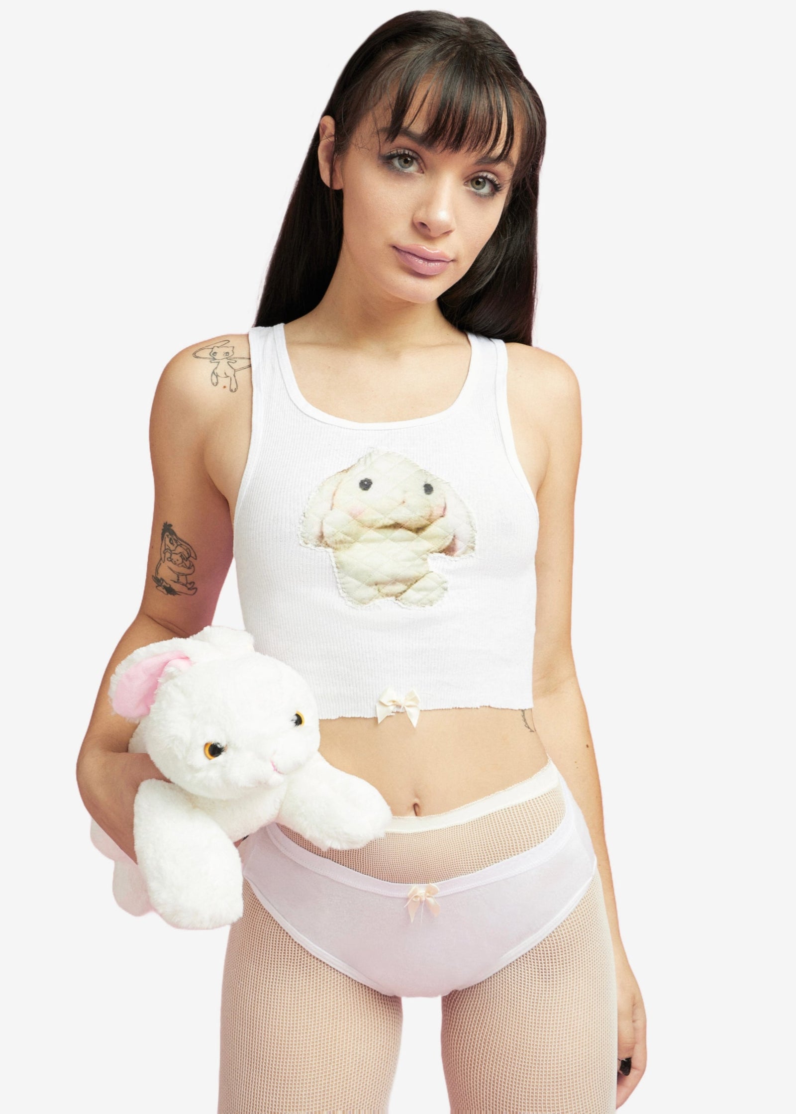 BANANA COOKIE . WHITE TANK .