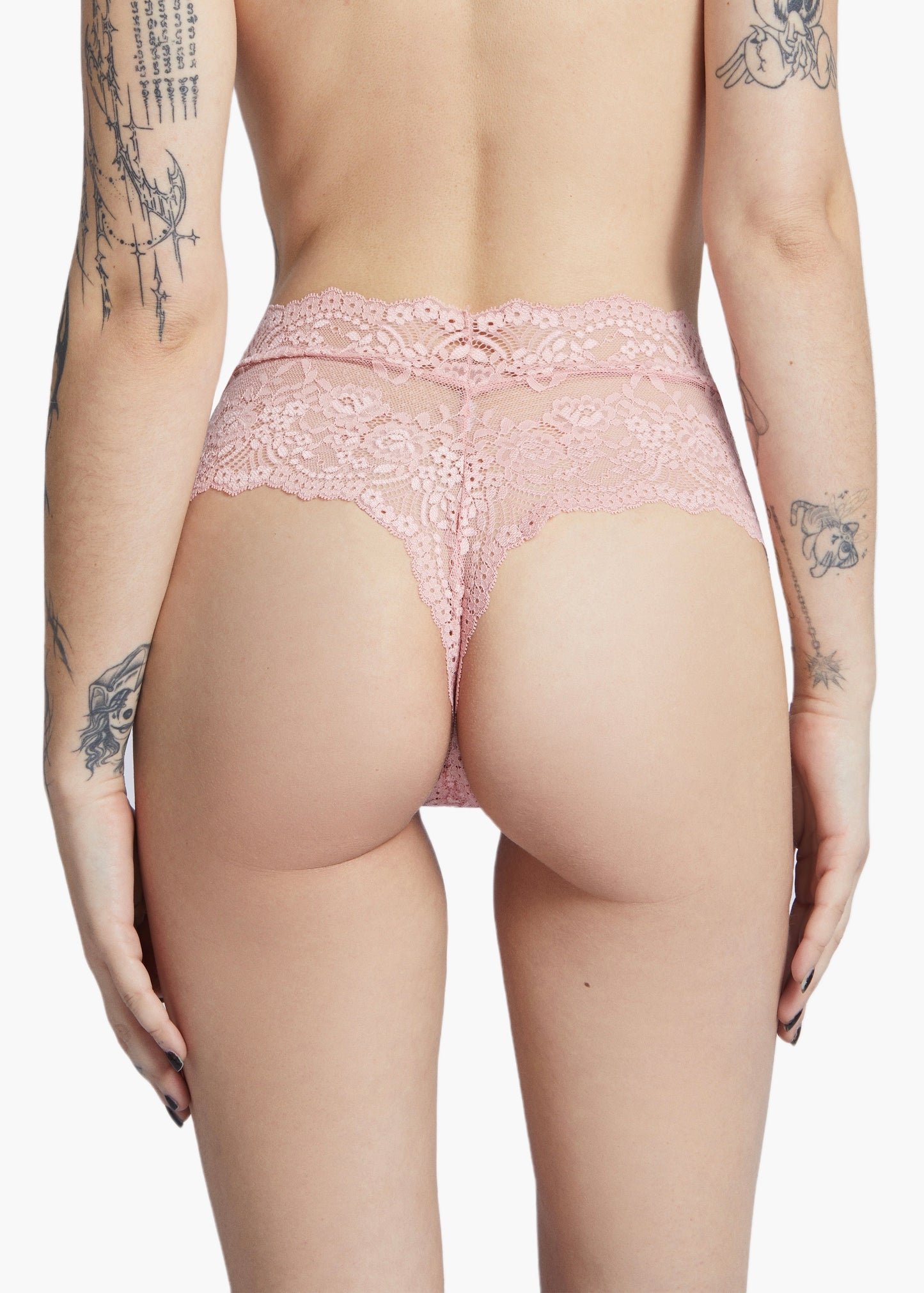 KITTEN BOW LACE-TRIM THONG