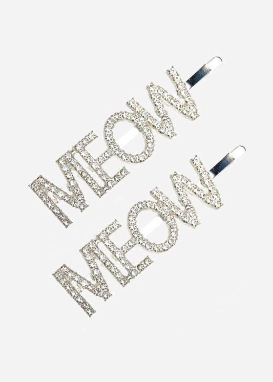 MEOW RHINESTONE CLIP