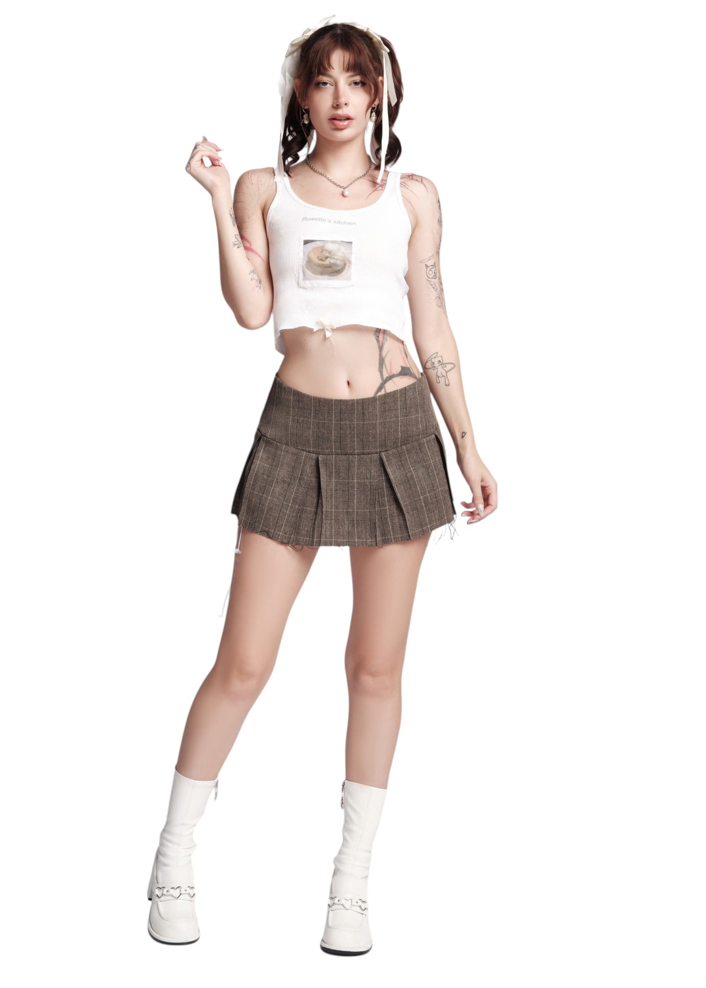 ♡ CHULIP ♡ SKIRT IN TAN,