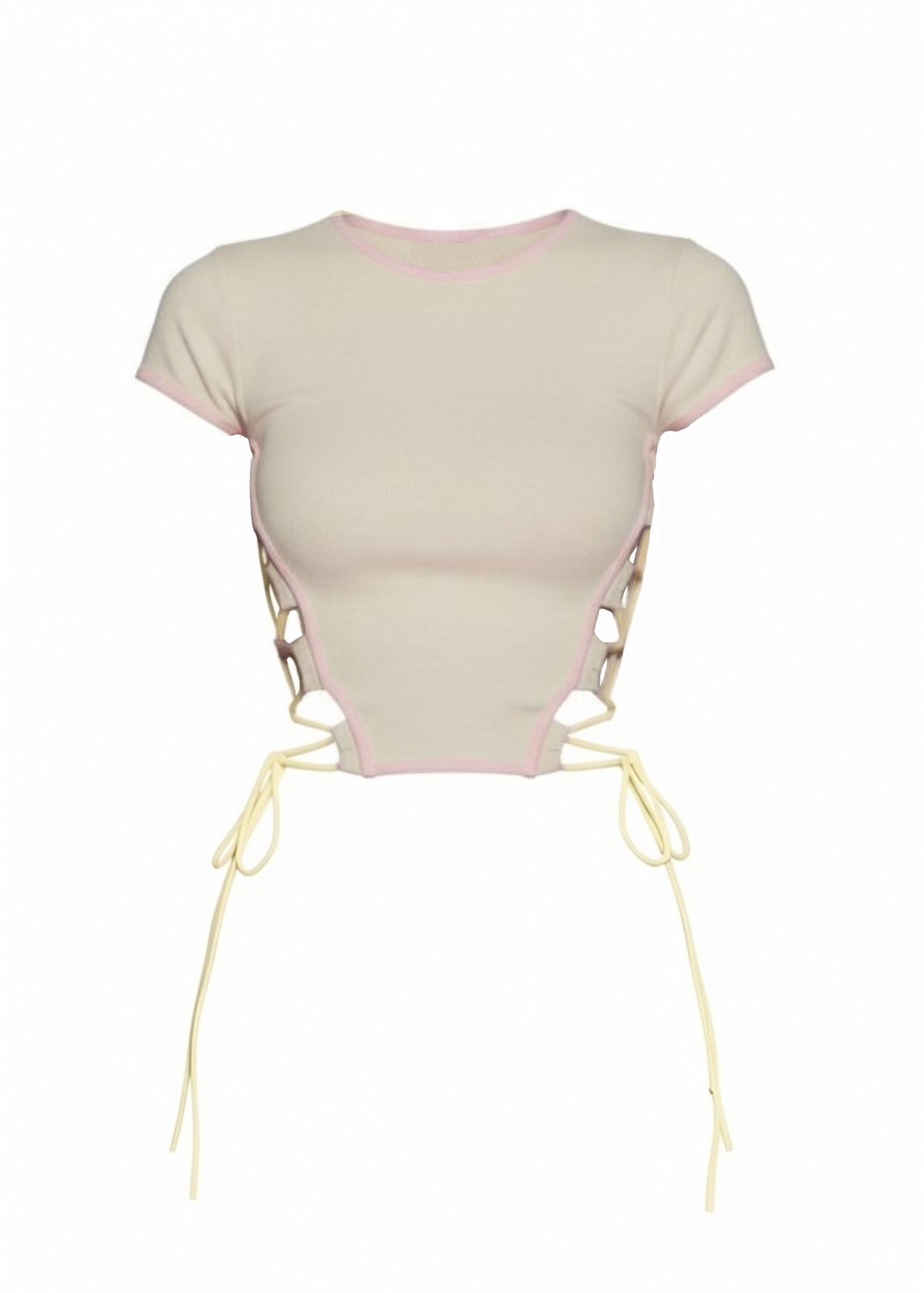 PLAIN BANANA LACE UP TOP